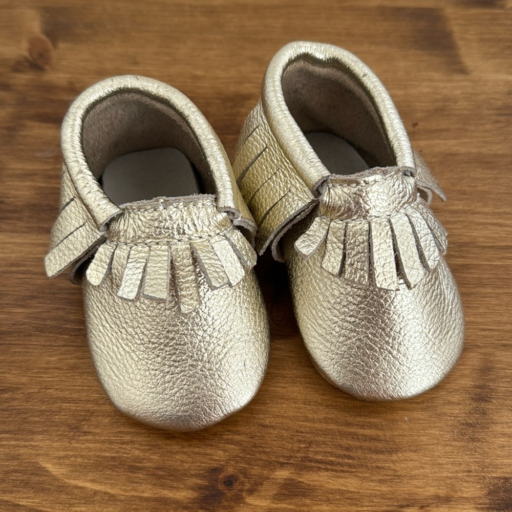 Pidoli Gold Leather Baby Moccasin Size 1
